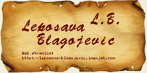 Leposava Blagojević vizit kartica